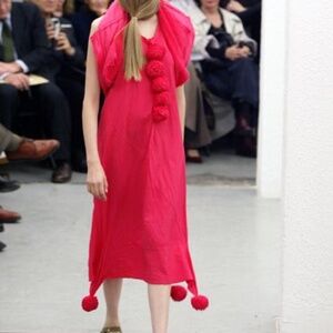 Unique!! Comme des Garcons Beige Wool Vest with plush balls details